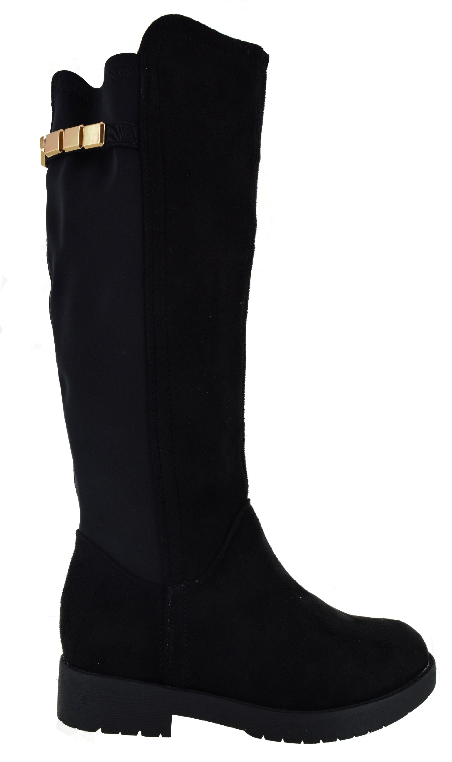 KIDS GIRLS CHILDREN BLACK SCHOOL SHOES OVER THE KNEE FLAT WINTER BOOTS